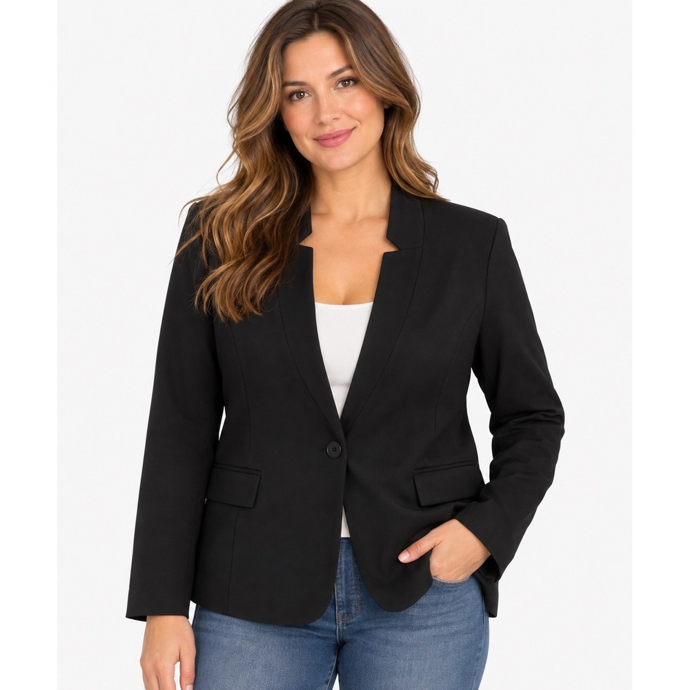 Universal Standard Smoking Jacket Black Blazer USOU0642 Womens Medium New